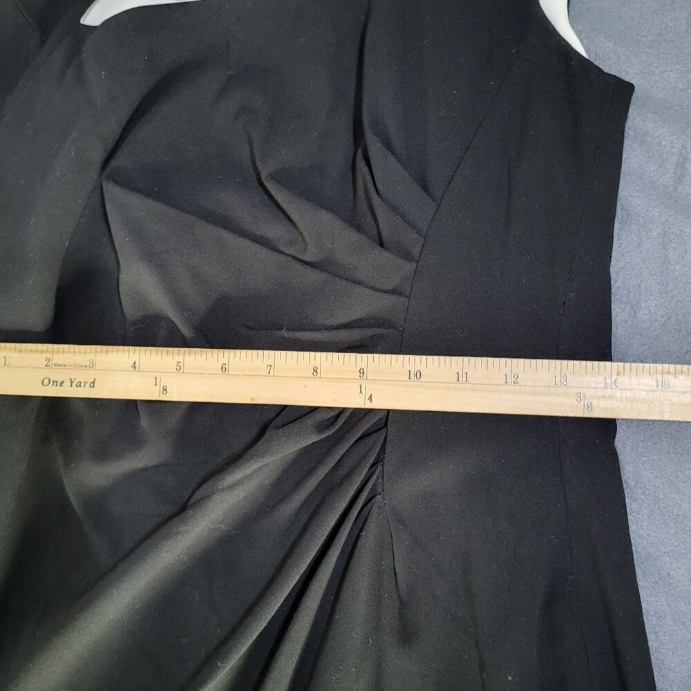 Calvin Klein Black Dress Womens SZ 8 Side Ruched Sheath Cocktail LBD - Picture 7 of 9